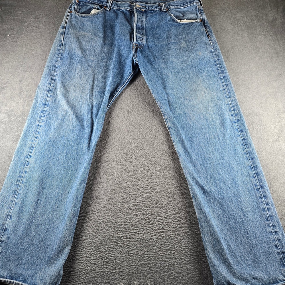 Levis 501 Original Fit Jeans Mens 40x30 Blue Denim Button Fly Straight Leg
